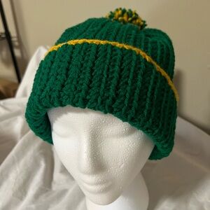 Cozy Green and Yellow Knit Beanie
